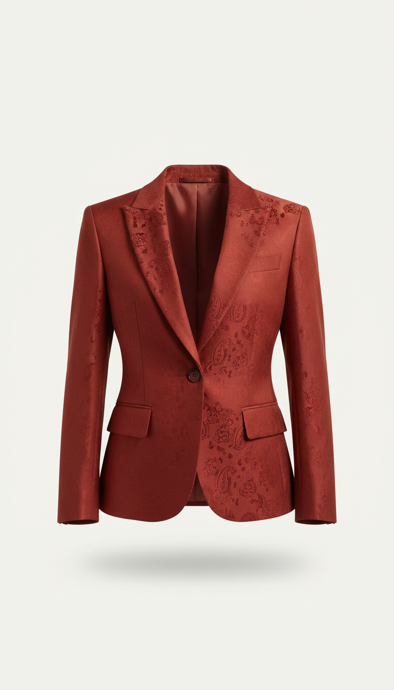 Structured Blazer in Red Ochre