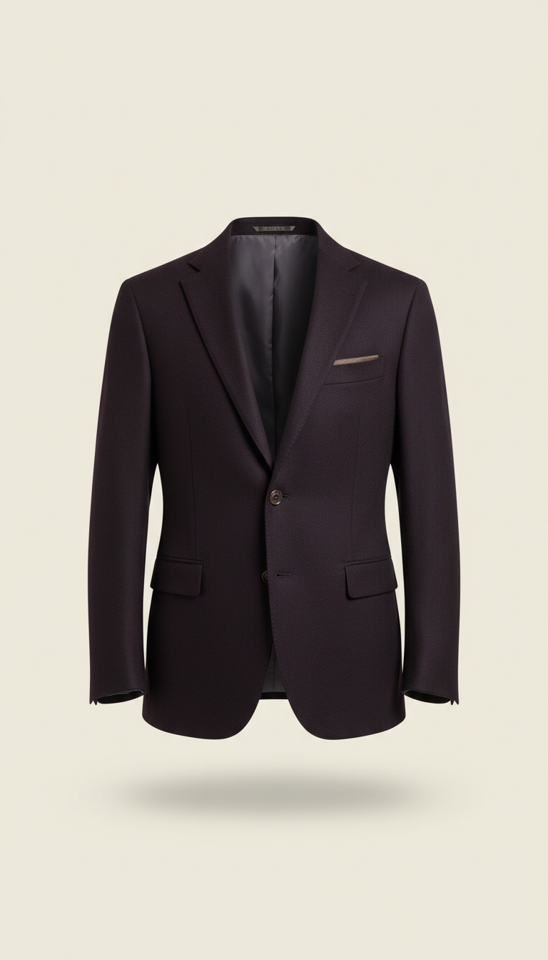 Imperial Aubergine Tailored Wool Blazer