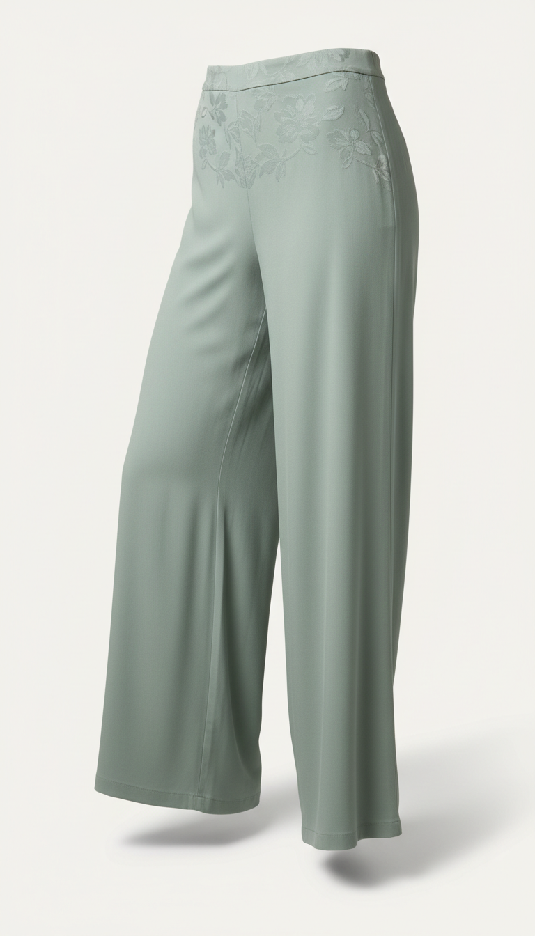 Wide-Leg Trousers in Sage Mist